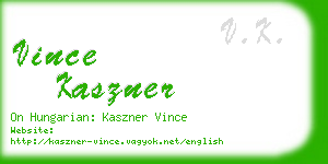 vince kaszner business card